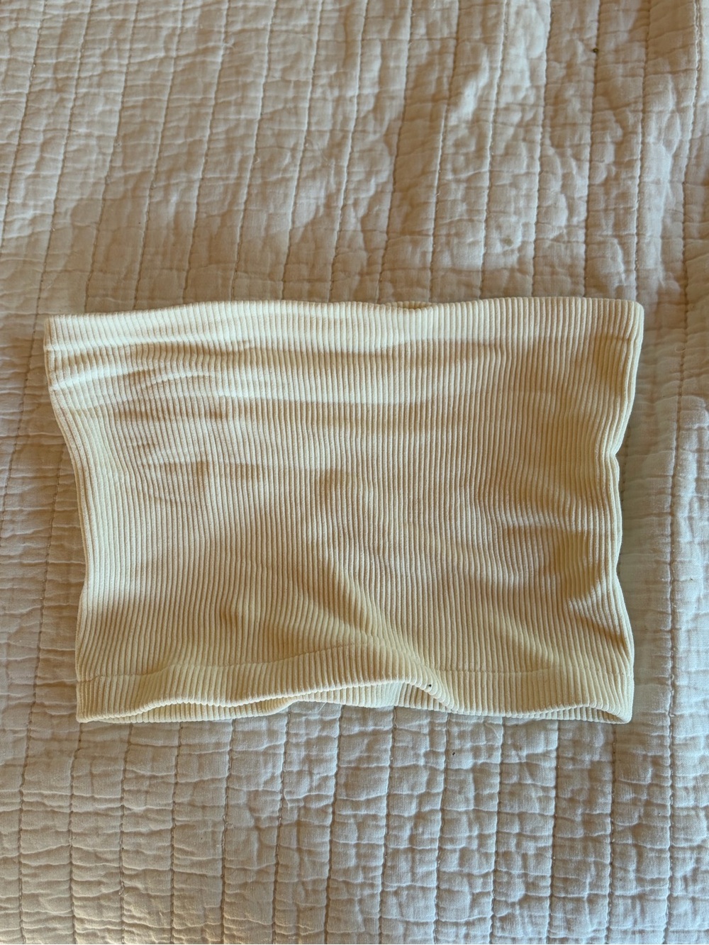 Free People Ribbed Bandeau in Light Cream